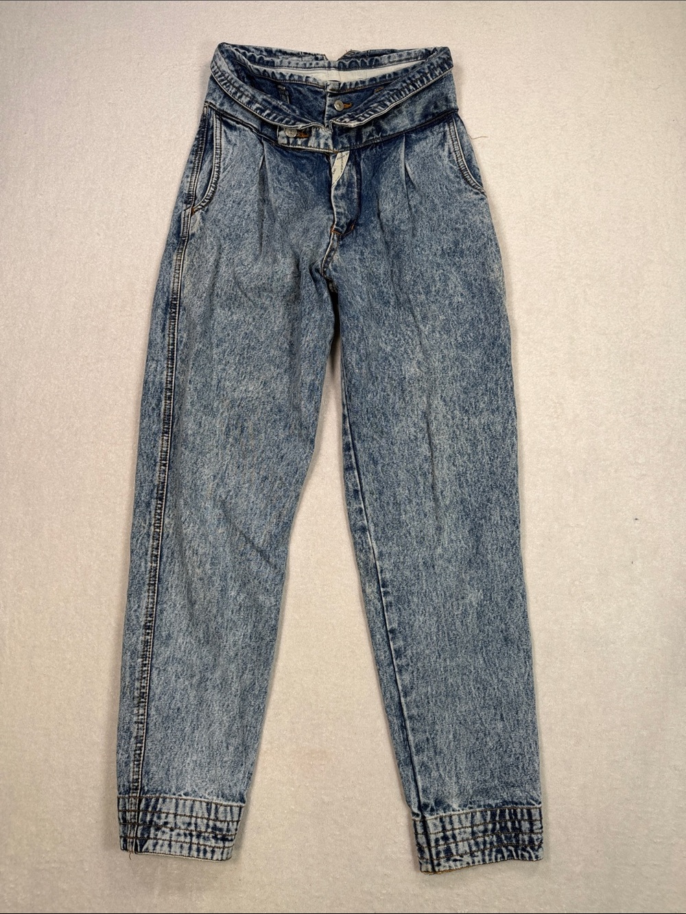 Vintage 80’s Jordache Championship High-Waist Acid Wash Denim Jeans - Blue